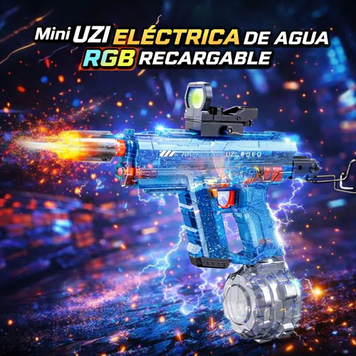 🔫💦 Mini Uzi Eléctrica de Agua RGB Recargable
