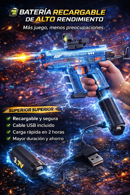 🔫💦 Mini Uzi Eléctrica de Agua RGB Recargable