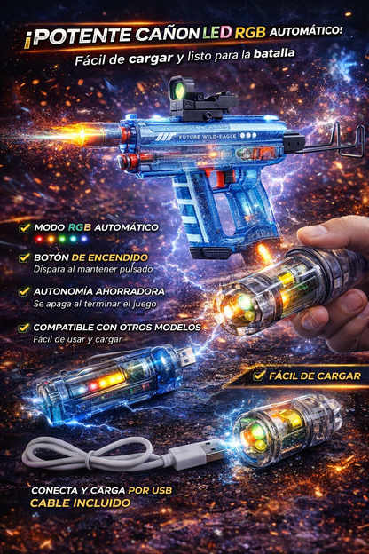 🔫💦 Mini Uzi Eléctrica de Agua RGB Recargable