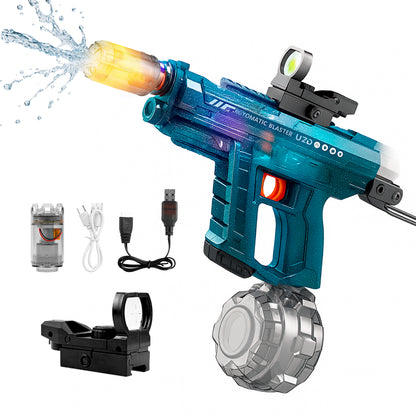 PISTOLA DE AGUA ELECTRICA UZI RGB RECARGABLE