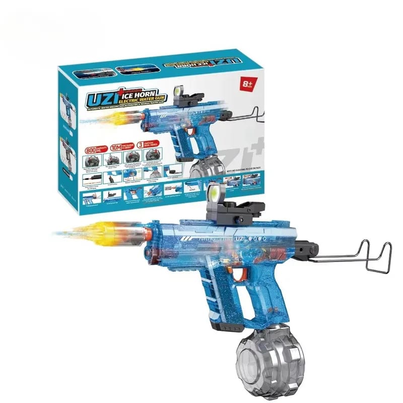 PISTOLA DE AGUA ELECTRICA UZI RGB RECARGABLE